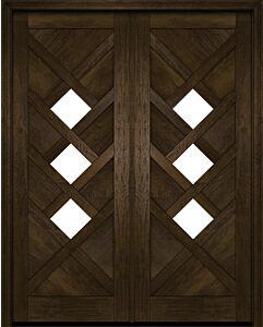 Mahogany Diamond Artistic Lite Designer  Shaker Double Door