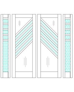 Mahogany Feather-1 Artistic Lite TS Modern Shaker Double Door, Sidelites