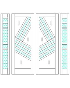 Mahogany Feather-2 Artistic Lite TS Modern Shaker Double Door, Sidelites