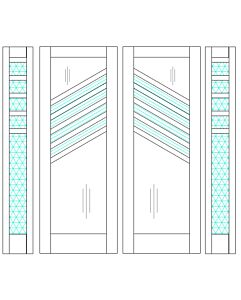 Mahogany Feather-8 Artistic Lite TS Modern Shaker Double Door, Sidelites