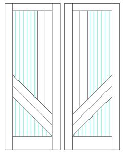 Mahogany Fluted-1 Artistic Lite  Modern Shaker Double Door