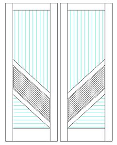 Mahogany Fluted-2 Artistic Lite  Modern Shaker Double Door