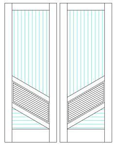 Mahogany Fluted-3 Artistic Lite  Modern Shaker Double Door