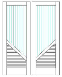 Mahogany Fluted-4 Artistic Lite  Modern Shaker Double Door
