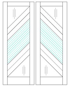 Mahogany Fluted-6 Artistic Lite  Modern Shaker Double Door