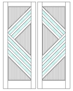 Mahogany Fluted-7 Artistic Lite  Modern Shaker Double Door