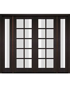 Mahogany Full Lite, 10 Lite SDL Double Door, Sidelites|G1001-OG