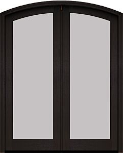 Mahogany Arch Top Full Lite Double Door|G101-ARTP-OG