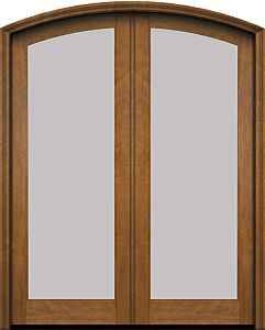 Mahogany Arch Top Full Lite Double Door|G101-ARTP-OG