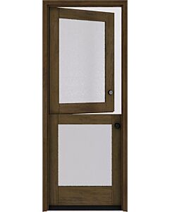 Mahogany Full Lite SDL Contemporary Modern Shaker Dutch Door