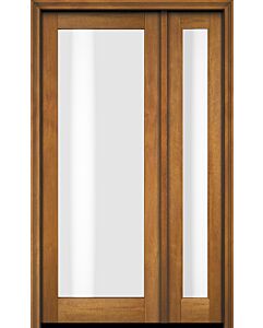 Mahogany Full Lite Modern Shaker Single Door, Sidelite|G101-SH-SH