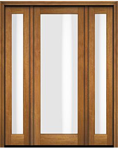 Mahogany Full Lite Modern Shaker Single Door, Sidelites|G101-SH-SH