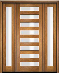 Mahogany Slimlite  Modern Shaker Single Door, Sidelites|G101-SLM-SH