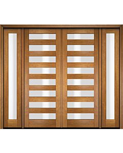 Mahogany Slimlite  Modern Shaker Double Door, Sidelites|G101-SLM-SH