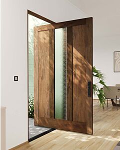 Nexus| Mahogany Nexus Center Lite Contemporary Modern Shaker Pivot Door
