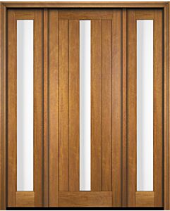 Mahogany Center Lite  Modern Shaker Single Door, Sidelites|G103CV-SH-SH