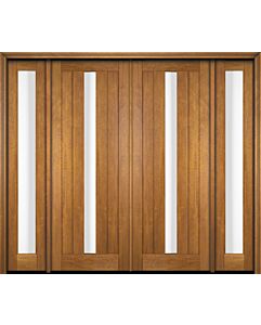 Mahogany Center Lite  Modern Shaker Double Door, Sidelites|G103CV-SH-SH