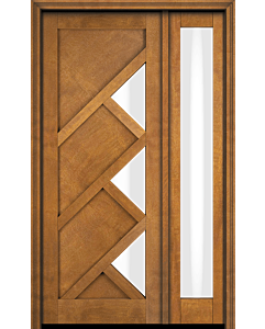 Mahogany Cairo Artistic Lite Designer  Multi Panel Shaker Single Door, Sidelite