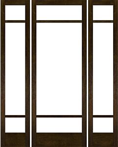 Mahogany Full Lite, Artistic Lite SDL Contemporary Modern Narrow Profile Shaker Single Door, Sidelites|G112-W-SLK-SH