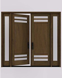 Mahogany Brazen 4 Lite SDL Contemporary Modern Shaker Double Door, Sidelites|G114-W-BZ-SH