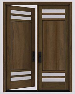 Mahogany Brazen 4 Lite SDL Contemporary Modern Shaker Double Door|G114-W-BZ-SH