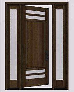 Mahogany Brazen 4 Lite SDL Contemporary Modern Shaker Single Door, Sidelites|G114-W-BZ-SH
