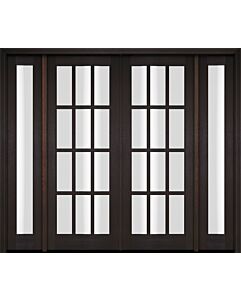 Mahogany Full Lite, 12 Lite SDL Double Door, Full Lite Sidelites|G1201-OG