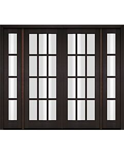 Mahogany Full Lite, 12 Lite SDL Double Door, Sidelites|G1201-OG
