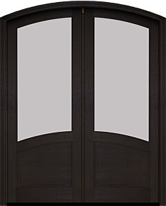 Mahogany Arch Top 2/3 Lite 1 Panel Double Door|G2301-ARTP-OG