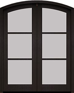 Mahogany Arch Top Full Lite, 3 Lite SDL Double Door|G301-ARTP-OG