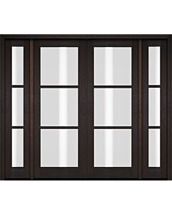 Mahogany Full Lite, 3 Lite SDL Double Door, Sidelites|G301-OG