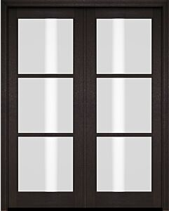 Mahogany Full Lite, 3 Lite SDL Double Door|G301-OG