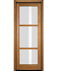 Mahogany Windermere Full Lite, 3 Lite SDL Contemporary Modern Shaker Single Door|G301-W-SH