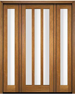 Mahogany Slimlite  Modern Shaker Single Door, Sidelites|G301V-SLM-SH