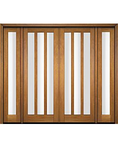 Mahogany Slimlite  Modern Shaker Double Door, Sidelites|G301V-SLM-SH