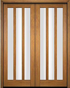 Mahogany Slimlite  Modern Shaker Double Door|G301V-SLM-SH