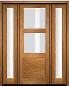 Mahogany 2/3 Lite, 2 Lite  1 Panel Single Door, Sidelites|G302-OG
