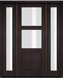 Mahogany 2/3 Lite, 2 Lite  1 Panel Single Door, Sidelites|G302-OG
