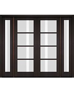 Mahogany Full Lite, 4 Lite SDL Double Door, Full Lite Sidelites|G401-OG