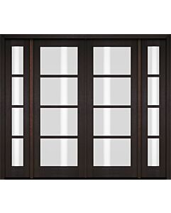 Mahogany Full Lite, 4 Lite SDL Double Door, Sidelites|G401-OG
