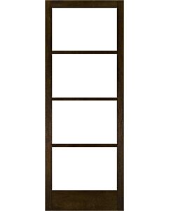Mahogany Full Lite, Horizontal 4 Lite SDL Contemporary Modern Narrow Profile Shaker Single Door|G401-W-SLK-SH