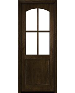 Mahogany Arch Lite, 1/2 Lite, 4 Lite SDL 1 Panel Single Door|G5004-AR-OG
