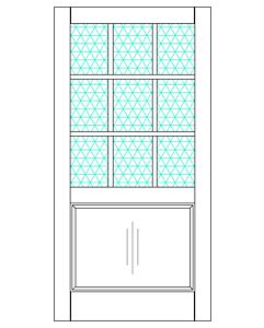 Mahogany 1/2 Lite, 9 Lite SDL 1 Raised Panel Shaker Single Barn Door|G5009-BARN-RP