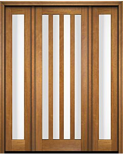 Mahogany Slimlite  Modern Shaker Single Door, Sidelites|G501V-SLM-SH