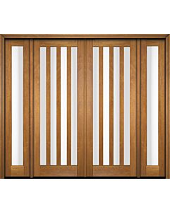 Mahogany Slimlite  Modern Shaker Double Door, Sidelites|G501V-SLM-SH