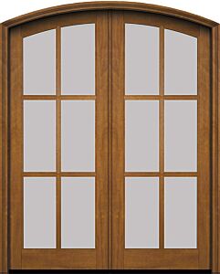 Mahogany Arch Top Full Lite, 6 Lite SDL Double Door|G601-ARTP-OG