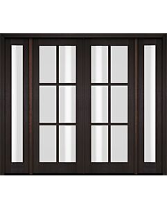 Mahogany Full Lite, 6 Lite SDL Double Door, Full Lite Sidelites|G601-OG