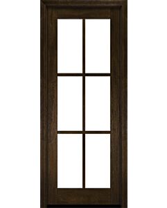 Mahogany Full Lite, 6 Lite SDL Modern Farmhouse Shaker Single Door|G601-SH