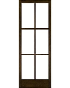 Mahogany Full Lite, 6 Lite SDL Contemporary Modern Narrow Profile Shaker Single Door|G601-SLK-SH