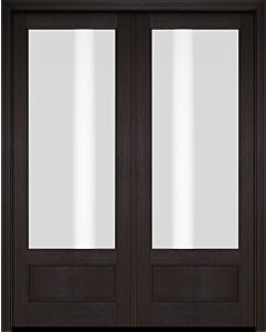 Mahogany 3/4 Lite 1 Panel Double Door|G7501-OG